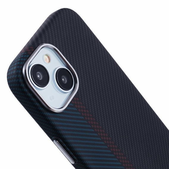 Pouzdro pro iPhone 13, Carbon Fiber MagSafe, černá / modrá