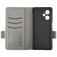 Klopové pouzdro pro Xiaomi Redmi Note 12 5G / POCO X5 5G, Wallet Litchi Magnet, šedé