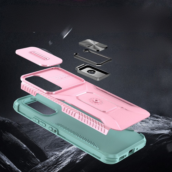 Pancéřové pouzdro pro Samsung Galaxy A54 5G, pancéřový kroužek Slide Ring, růžové