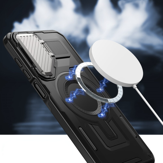 Pouzdro pro Samsung Galaxy A16, Military MagSafe with camera protection, černé