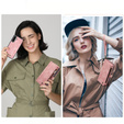 CASEME pouzdro pro Samsung Galaxy A56 5G, Retro Leather Wallet, s páskem, růžové