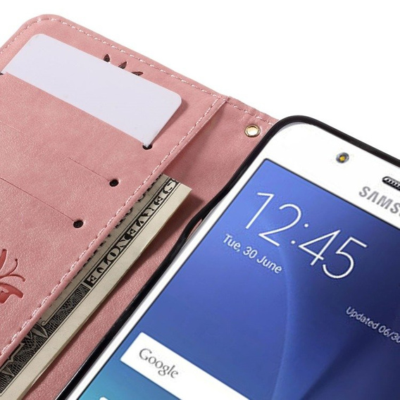 Klopové pouzdro pro Samsung Galaxy J5 2016, Butterfly, růžové