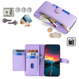 Klopové pouzdro pro Realme 14 Pro+ 5G, Wallet Zipper Pocket, fialové