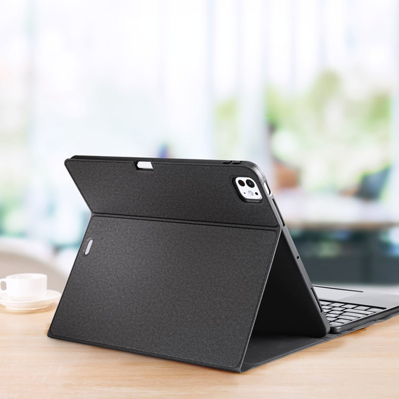Pouzdro + klávesnice Apple iPad Pro 13" 7 gen. 2024, Dux Ducis TouchPad Leather Pen Slot, černé