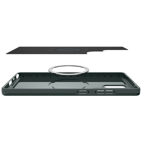 Pouzdro Spigen pro Samsung Galaxy S25 Ultra, Thin Fit Mag, zelené + 9H tvrzené sklo