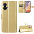 Klopové pouzdro pro Motorola Moto G85, Crazy Horse Wallet, zlaté