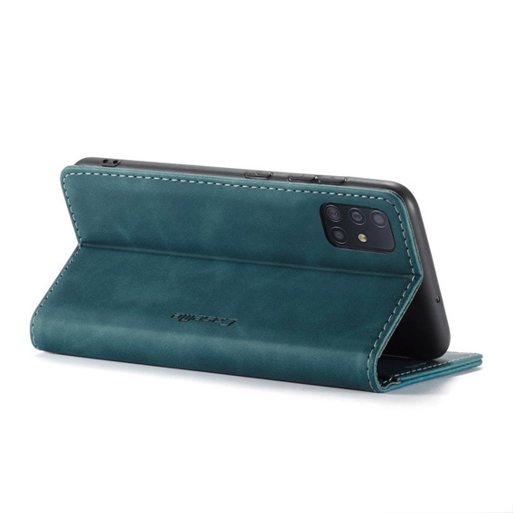 Pouzdro CASEME pro Samsung Galaxy A51, Leather Wallet Case, zelené