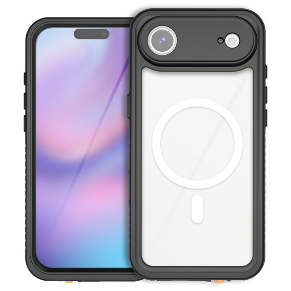 Redpepper pouzdro pro iPhone Air, vodotěsné, IP68, pro MagSafe, průhledné s černými boky