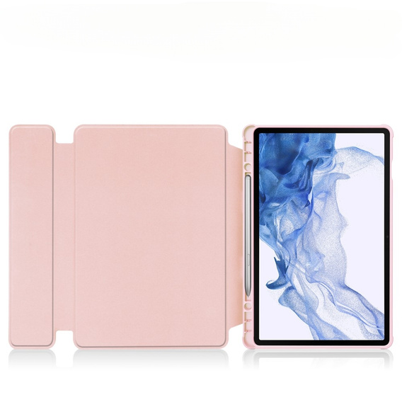 Pouzdro + klávesnice Samsung Galaxy Tab S9, Rotary 360° Leather, růžové rose gold