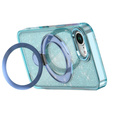 Pouzdro iPhone 16e, Glittery Magnetic Kickstand, modré