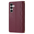 Pouzdro s klopou pro Samsung Galaxy A56 5G, Rhombus Crossbody Leather, kaštanové