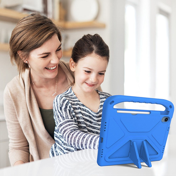 Dětské pouzdro pro iPad 11" 2025 A16 (11 gen.) / iPad 10.9" 2022 (10 gen.), s rukojetí, modré