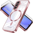 Pouzdro pro Samsung Galaxy A36, Electro MagSafe, růžové rose gold + sklo na displej