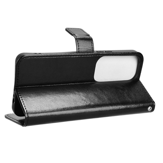 Klopové pouzdro pro Vivo Y19s, Crazy Horse Wallet, černé