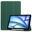 Pouzdro pro Apple iPad Air 11" 6 gen. 2024 (A2902, Smartcase s prostorem pro stylus, tmavě zelené