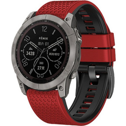 Silikonový řemínek pro Garmin Fenix 7 / Forerunner 965 / 955 / 945 / 935, červený / černý