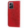 Klopové pouzdro pro Xiaomi Redmi Note 12 4G, Mandala Flower, červené