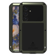 Pouzdro Love Mei pro Samsung Galaxy S25+ Plus, armored with glass, zelené