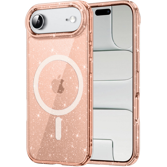 Pouzdro pro iPhone Air, pro MagSafe, třpytivé, průsvitně zlaté