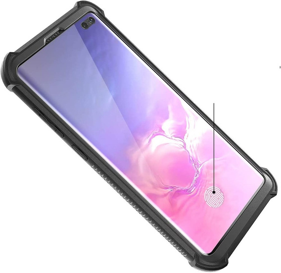 Pouzdro pro Samsung Galaxy S10 Plus, Dexnor Full Body Rugged, transparentní / černé