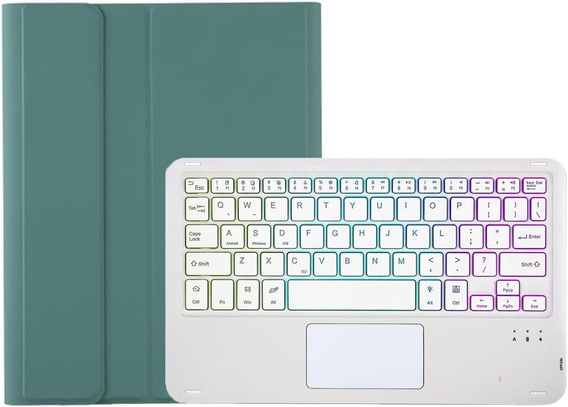 Pouzdro s podsvícenou bluetooth klávesnicí pro iPad 10.9 2022 (10 gen.), zelené