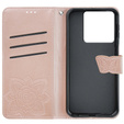 Klopové pouzdro pro Xiaomi Poco X6 5G, Butterfly, růžové rose gold