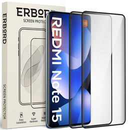 2x tvrzené sklo ERBORD 3D pro Xiaomi Redmi Note 15 5G / Poco M8 5G