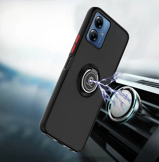 Pouzdro pro Motorola Moto E14, Frosted Ring, černé