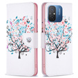 Klopové pouzdro pro Xiaomi Redmi 12C, Wallet, colorful tree, bílé
