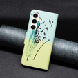 Klopové pouzdro pro Samsung Galaxy S23 FE, Wallet, Feather modré / žluté