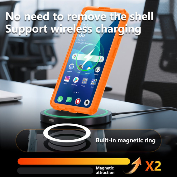 Vodotěsné pouzdro Redpepper MagSafe pro Samsung Galaxy S26 Ultra, oranžové