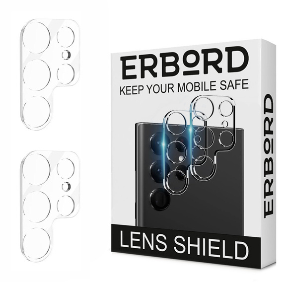 2x ERBORD Tvrzené sklo na fotoaparát pro Realme 12 Pro / 12 Pro+, průhledné
