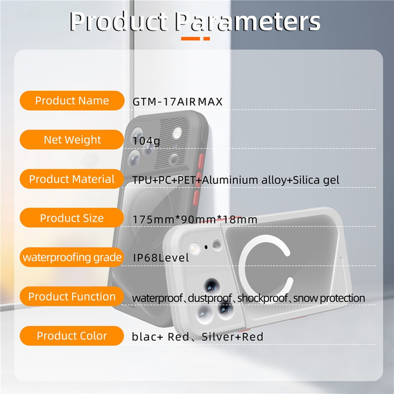 Vodotěsné pouzdro SHELLBOX GTM IP68 s MagSafe pro iPhone 17 Pro Max