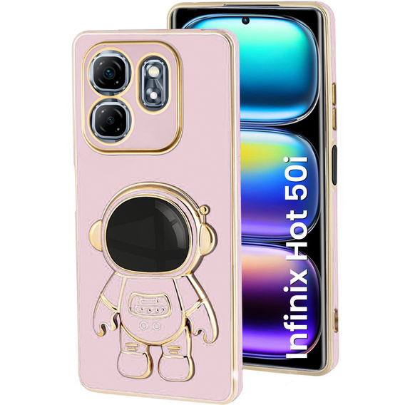 Pouzdro pro Infinix Hot 50i 4G, Astronaut, růžové