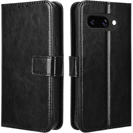 Klopové pouzdro pro Google Pixel 9A, Crazy Horse Wallet, černé