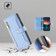 Klopové pouzdro pro Realme 14 Pro 5G, Wallet Zipper Pocket, modré