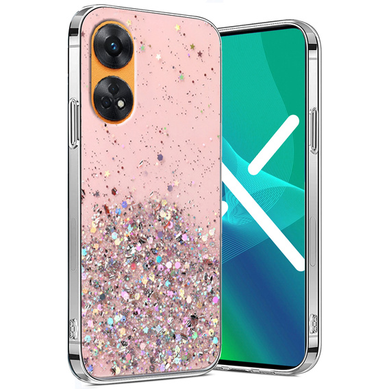 Pouzdro pro Oppo Reno8 T, Glittery, růžové