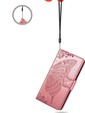 Klopové pouzdro pro Motorola Moto E14, Butterfly, růžové rose gold