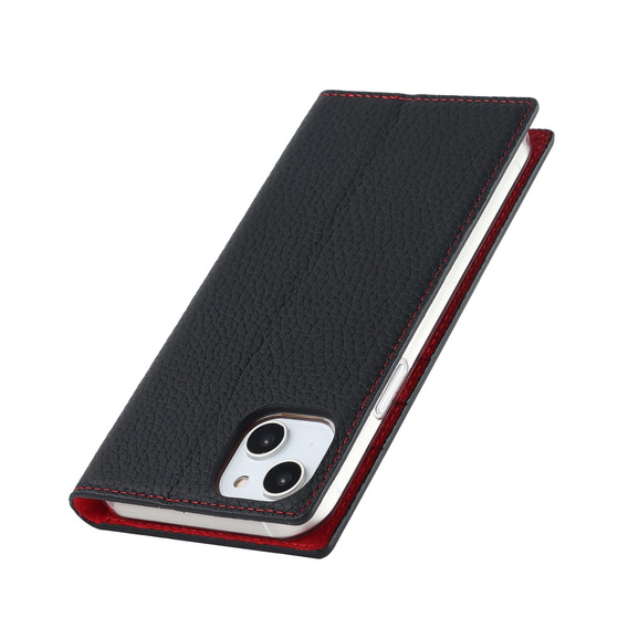 Klopové pouzdro pro iPhone 15, Litchi Skin Grain, černé