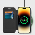 Klopové pouzdro pro iPhone 14 Pro, RFID Wallet MagSafe CamShield, černé