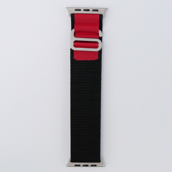 Nylonový řemínek pro Apple Watch 1/2/3/4/5/6/7/8/SE/ULTRA 42/44/45/49 mm, černý / červený