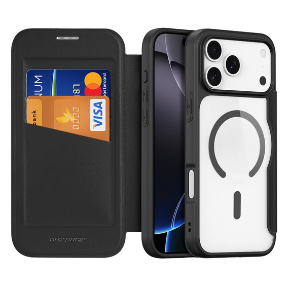 Dux Ducis pouzdro pro iPhone 17 Pro Max, Skin X Pro, s klopou, pro MagSafe, černé