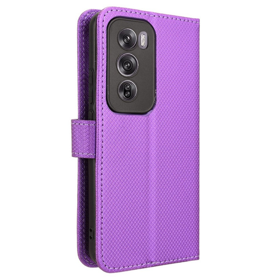 Klopové pouzdro pro Oppo Reno 12, Wallet Smart Magnet, fialové