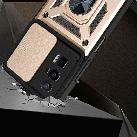 Pouzdro pro Xiaomi Poco F5 Pro, CamShield Slide, zlaté