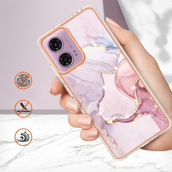 Ochranné pouzdro pro Motorola Moto G24 / G24 Power / G04, Marble Slim Case, růžové