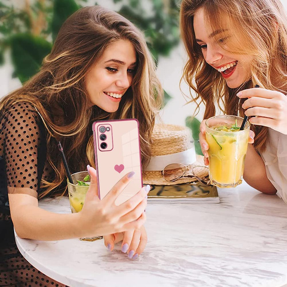 Pouzdro pro Samsung Galaxy S20 FE, Electro heart, růžové rose gold