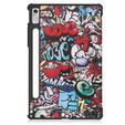 Pouzdro pro Lenovo Tab P11 Pro Gen 2 TB132FU TB132XU 11.2", s klopou, graffiti