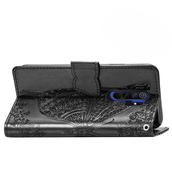 Klopové pouzdro pro Xiaomi Redmi 9, Butterfly, černé