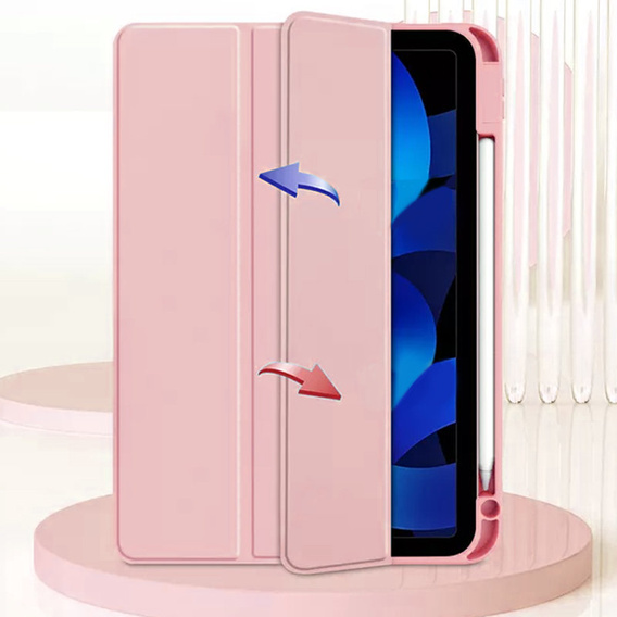 Pouzdro pro iPad 10.9 2022 10 Gen, Smartcase Hybrid, se slotem na stylus, růžové