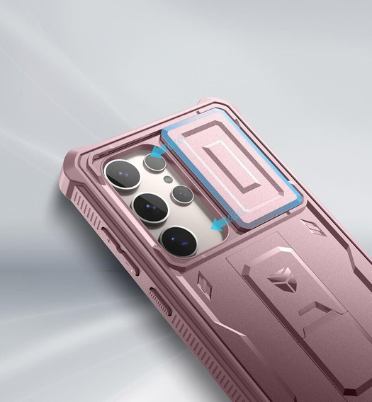 Pancéřové pouzdro pro Samsung Galaxy S24 Ultra, Dexnor Full Body (Two Frames), růžové rose gold